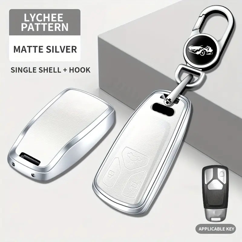 Key Case For Audi Car Series A6 A7 A8 2020 2021 E-tron/Q5/Q7 Model A (Frosted Silver) db63e43e-2600-4ca6-b867-4a341673ffee
