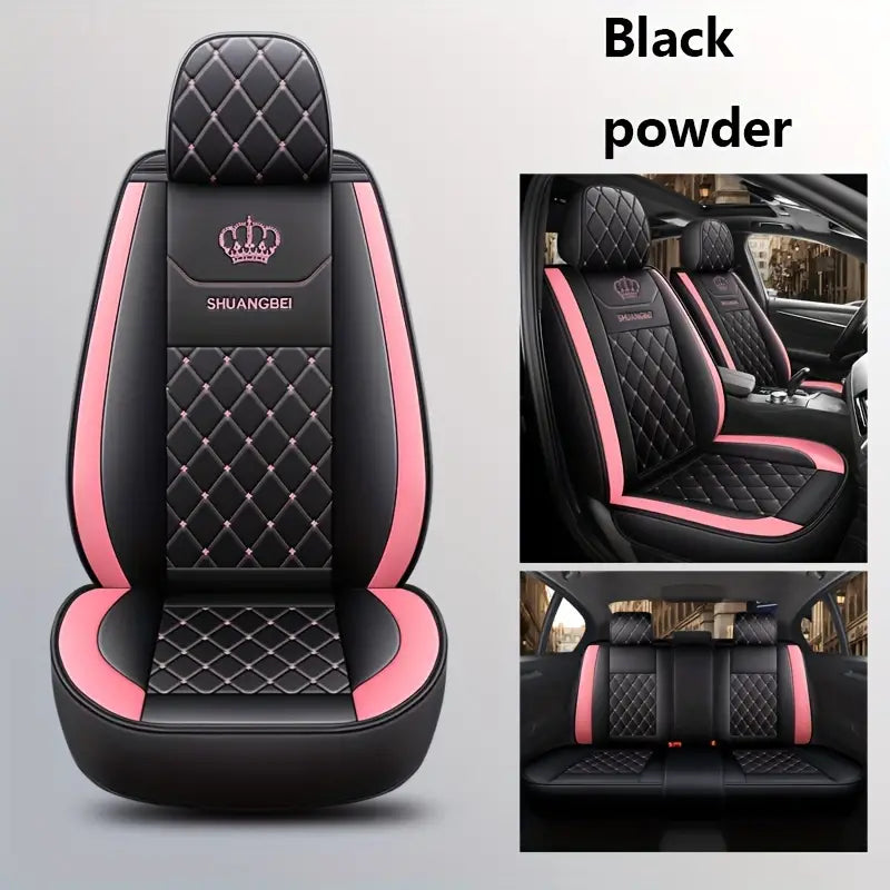 Car Seat Cover Set Full Package Car Seat Cushion Black Pink ddc2379c1ca69e97b4c56027f5e08951