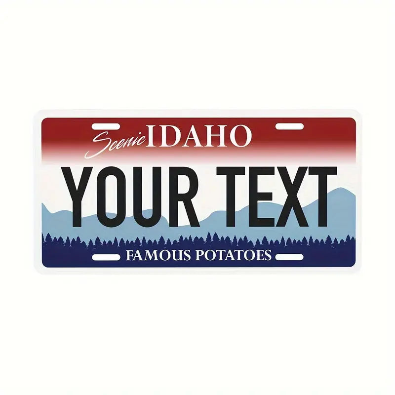 Vintage-Style Aluminum License Plate - Customizable Metal Car Tag Perfect for Front or Rear Display, 6x12 Inches Idaho 6''x12'' 15cm*30cm ddd8ba92-0d66-499a-8002-060d4ec0ab5d