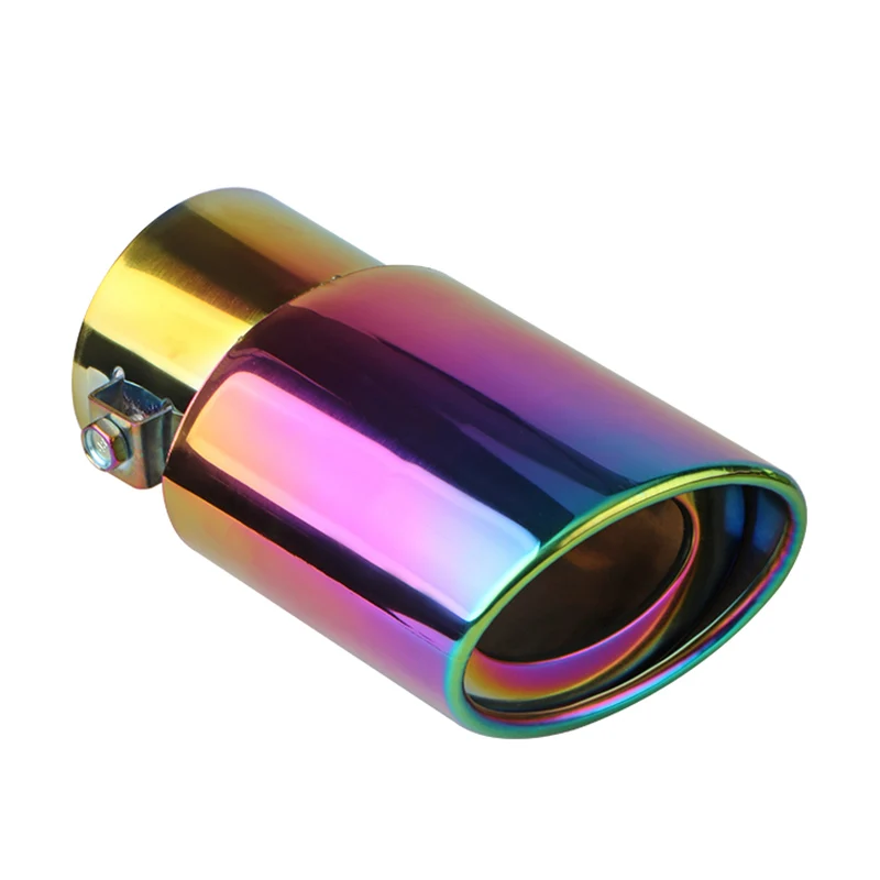 2.5" Inlet Car Auto Exhaust Muffler Tip Pipe Stainless Steel Chrome Trim Neon chrome Straight download-2024-11-03T011236.300