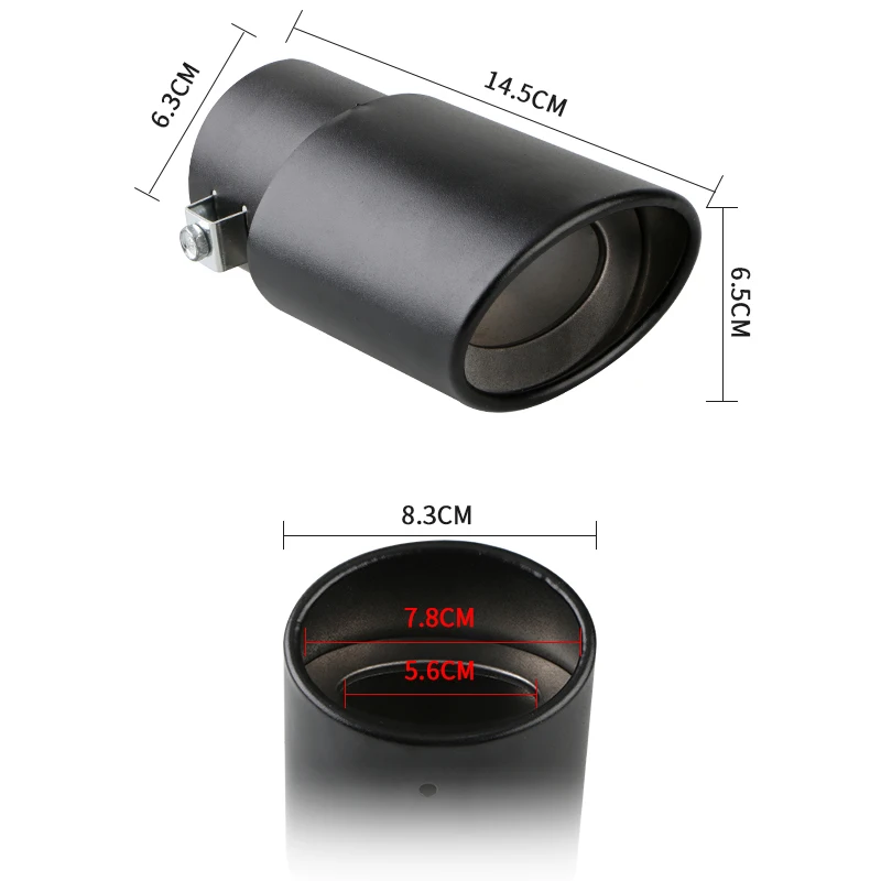 2.5" Inlet Car Auto Exhaust Muffler Tip Pipe Stainless Steel Chrome Trim download-2024-11-03T011240.550