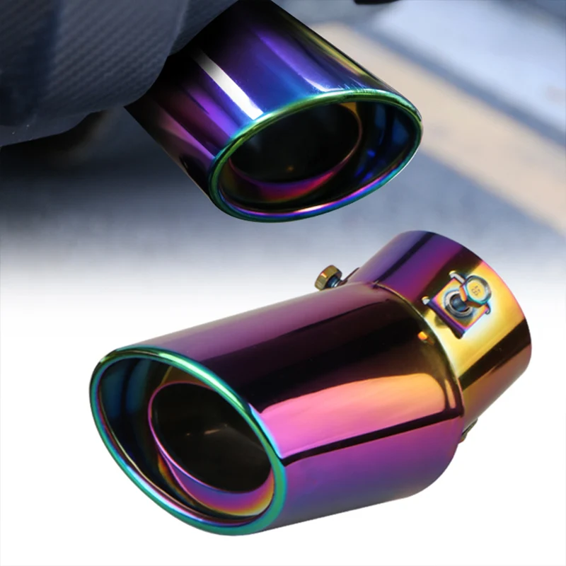 2.5" Inlet Car Auto Exhaust Muffler Tip Pipe Stainless Steel Chrome Trim download-2024-11-03T011241.960