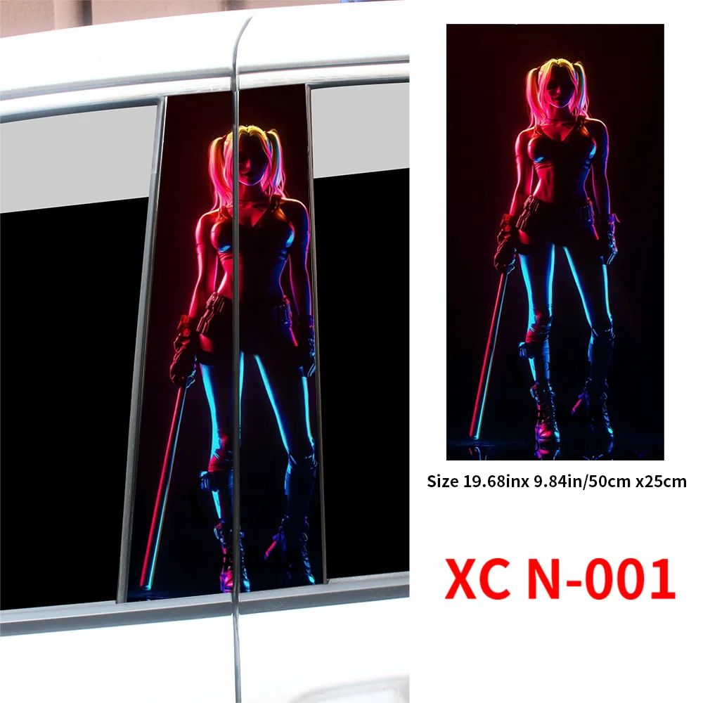 2pcs Waterproof Graffiti Joker Girl Car Stickers, Auto B Pillar XCN 003 XCN 001 download_-_2024-10-30T223809.229