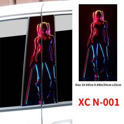 2pcs Waterproof Graffiti Joker Girl Car Stickers, Auto B Pillar XCN 003 XCN 001 download_-_2024-10-30T223809.229