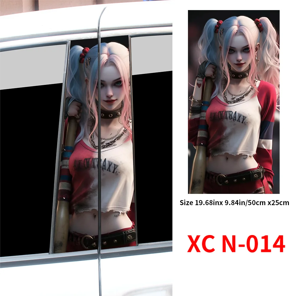 2pcs Waterproof Graffiti Joker Girl Car Stickers, Auto B Pillar XCN 003 XCN 014 download_-_2024-10-30T223834.523