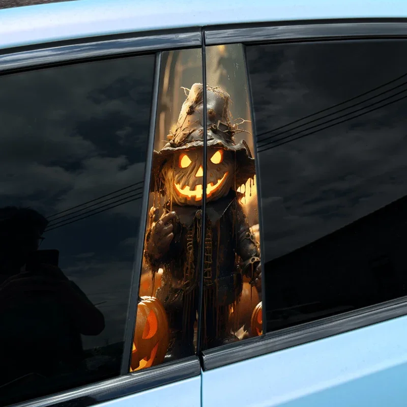 2Pcs Pumpkins Ghosts Car Stickers, Auto B Pillar WS-008 WS-006 download_55