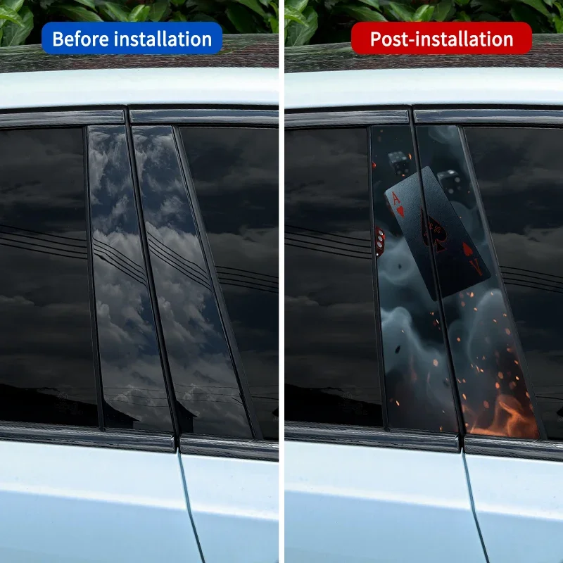 2pcs Smoke Playing Cards Car Stickers, Auto B Pillar download_78