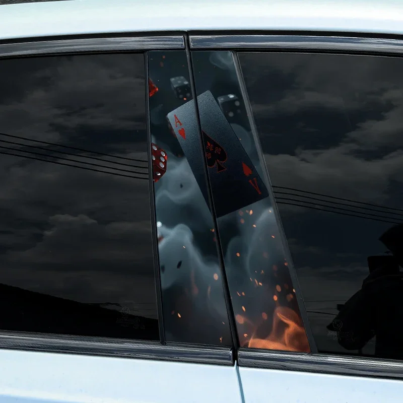 2pcs Smoke Playing Cards Car Stickers, Auto B Pillar KT-350 download_79