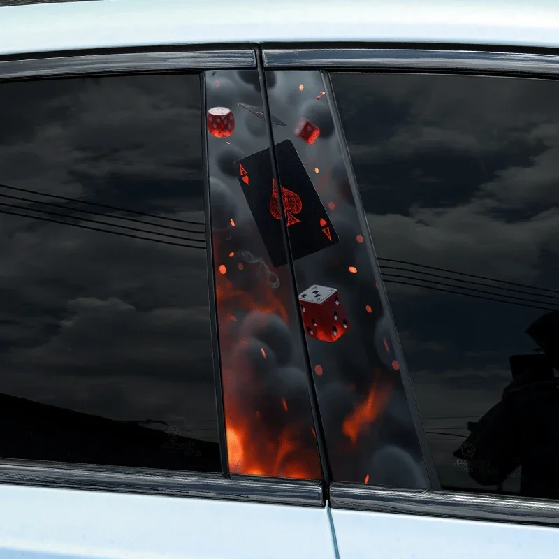 2pcs Smoke Playing Cards Car Stickers, Auto B Pillar download_81