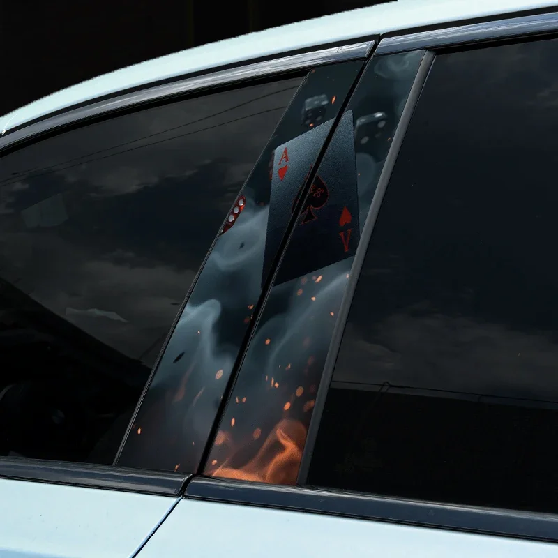 2pcs Smoke Playing Cards Car Stickers, Auto B Pillar download_82