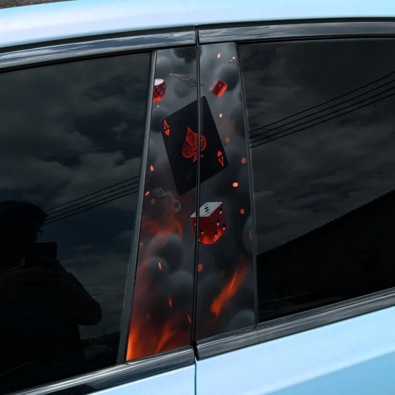 2pcs Smoke Playing Cards Car Stickers, Auto B Pillar KT-350 KT-349 download_83