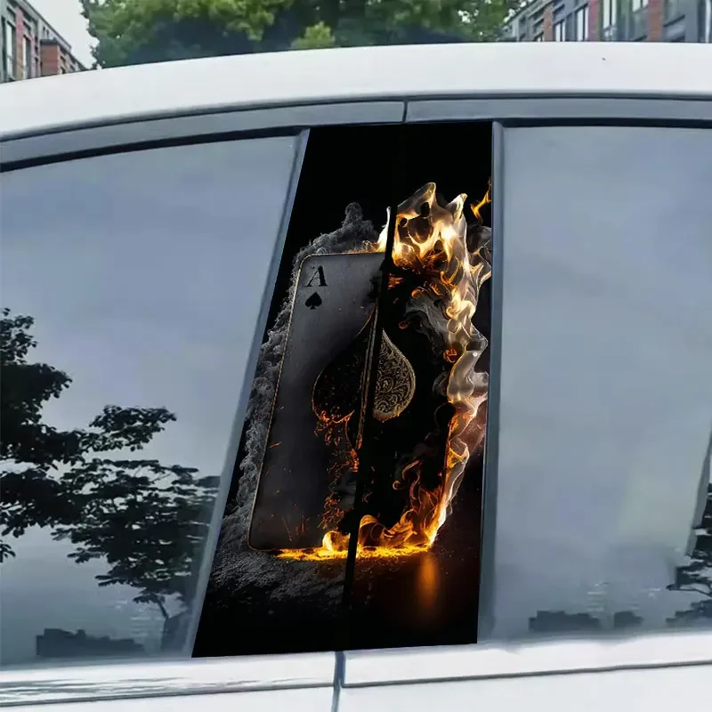 2pcs Cool Flame Poker Car Sticker Auto B Pillar download_91