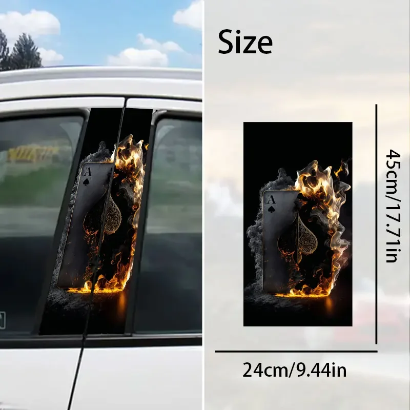2pcs Cool Flame Poker Car Sticker Auto B Pillar download_93