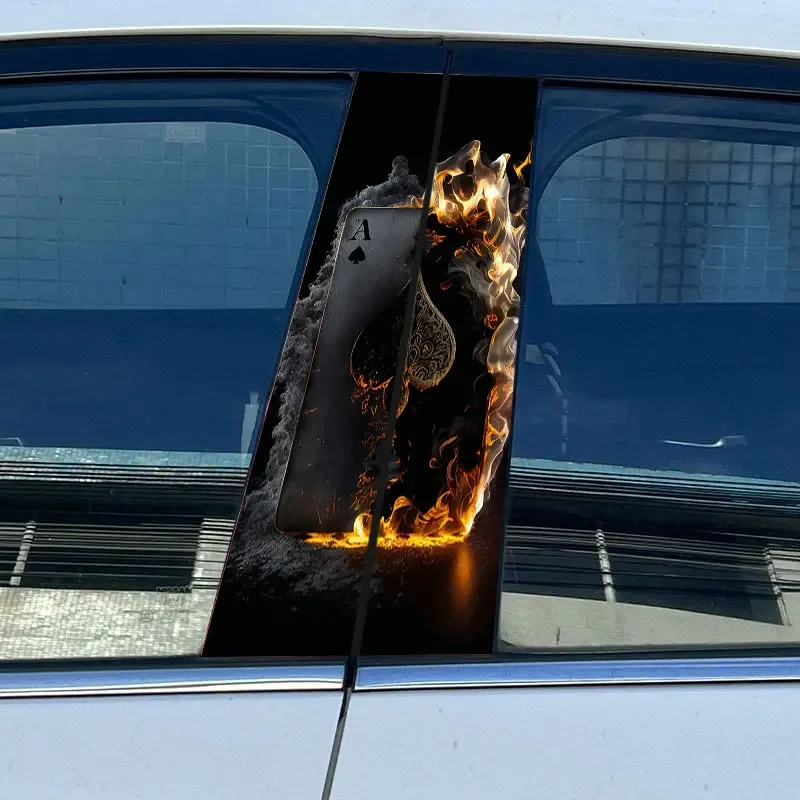 2pcs Cool Flame Poker Car Sticker Auto B Pillar 2pcs download_96