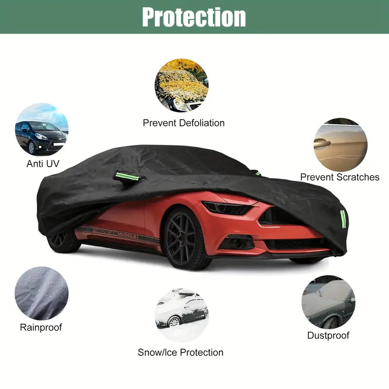 2XL Size Full Car Cover, Waterproof Rain UV Dust Resistant, All Weather Protection, with Reflective Strip e0adf1be-8d85-43e8-8b43-8d39896bea6d
