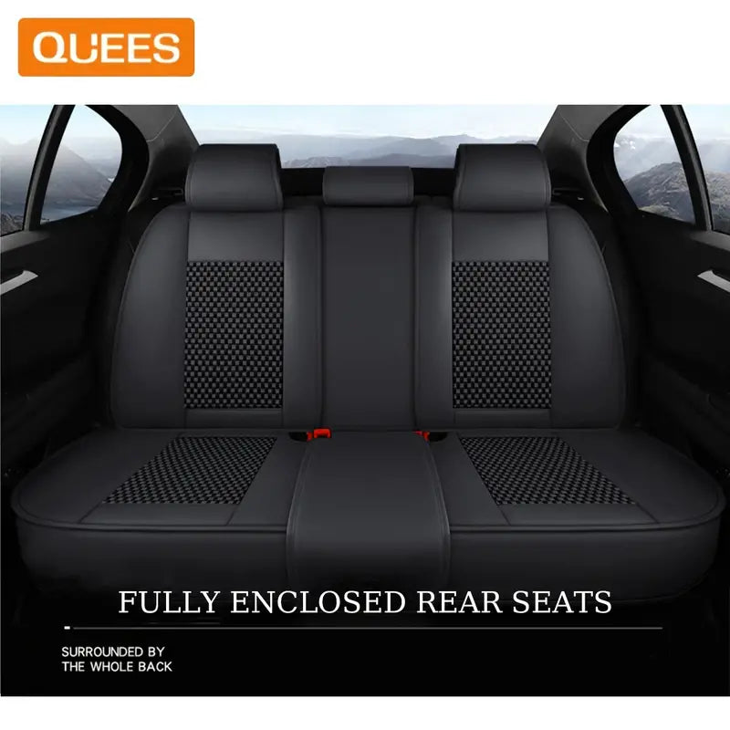 Universal Ice Silk Leather Car Seat Covers Cushion Full Set e2075fa4-2cf9-46a0-a3eb-d717e2d47276
