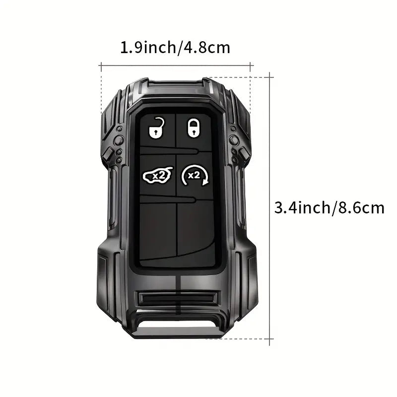 Premium Zinc Alloy Key Fob Cover - Durable Black e7bd7745-00d0-43fa-8413-93f3250f5041
