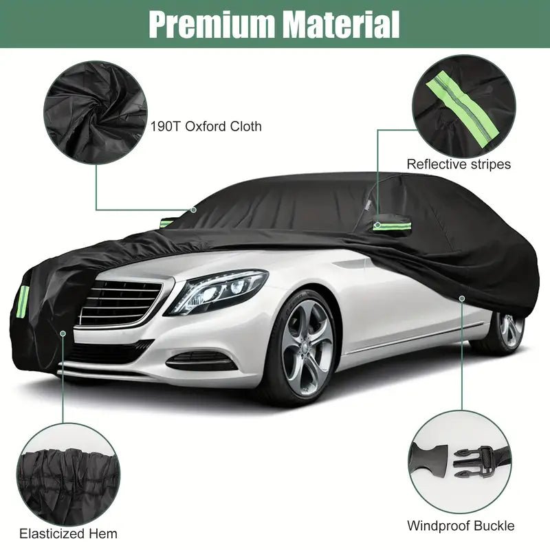 2XL Size Full Car Cover, Waterproof Rain UV Dust Resistant, All Weather Protection, with Reflective Strip ea115f2e-9bcb-4638-bffc-90378e050956