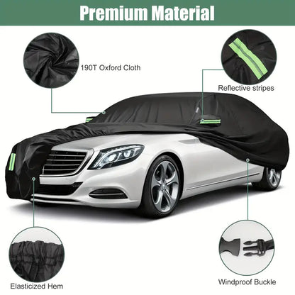 2XL Size Full Car Cover, Waterproof Rain UV Dust Resistant, All Weather Protection, with Reflective Strip ea115f2e-9bcb-4638-bffc-90378e050956