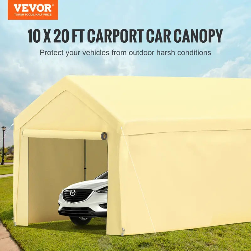 VEVOR 10 X 20 Ft Carport Car Canopy, Heavy Duty Garage f0a91fd5-1b93-4a7e-b5b1-6f5a18931d7e