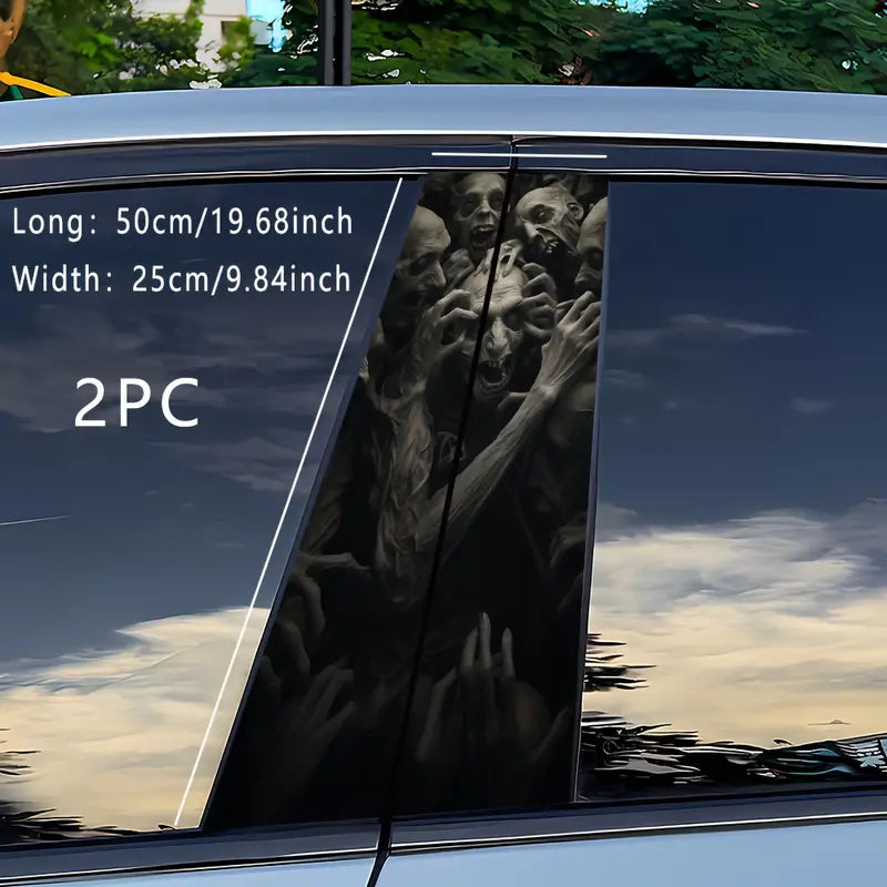 2pcs Autumn Festival Demon Skull Car Decals - Spooky B-Pillar Stickers 2pcs fa0eb0e1-27b6-4f34-8785-d4dccc5081c5