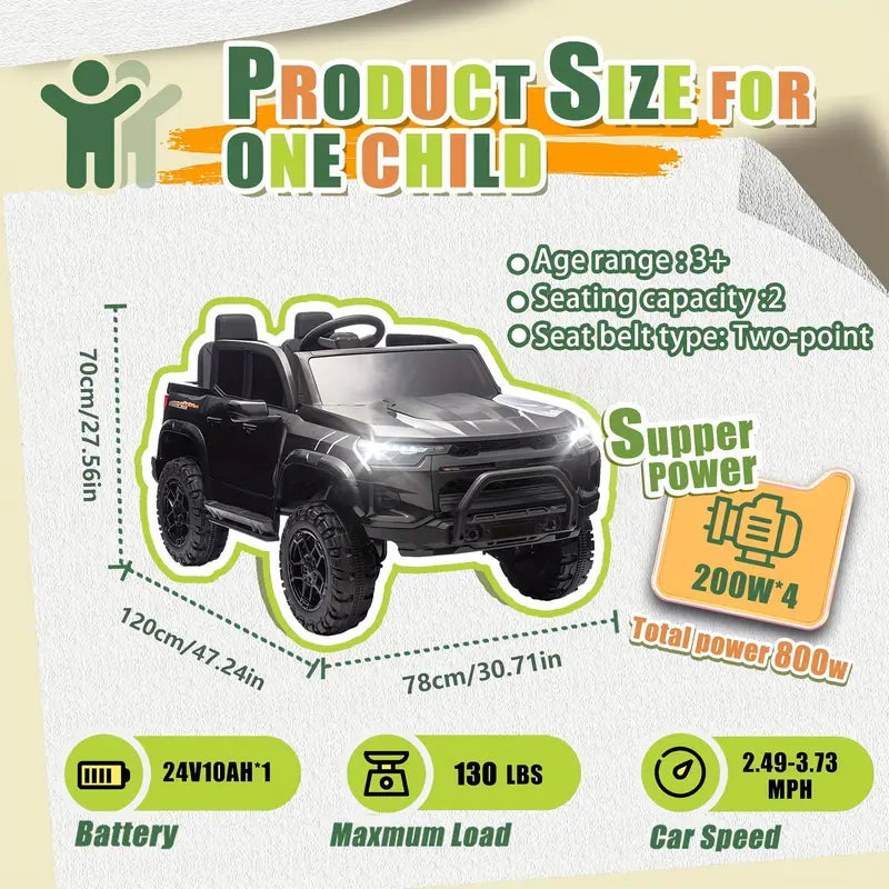 24V 10Ah 2 Seater Kids Ride On Pickup Truck, 4WD 800W Motor, Kids Ride On Car With Remote Control faf6f969-6685-41df-8864-8544e9c3ab5a