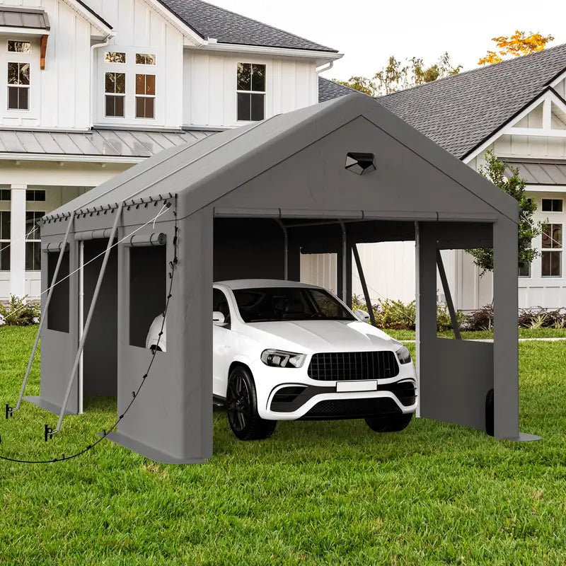 Carports Heavy Duty Carport Canopy with Side Roll 10x16 fd19c3bb-4542-4a90-8312-75fef32f58da