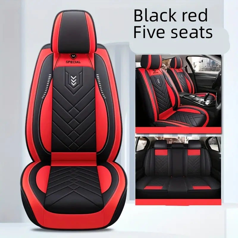 PU Leather Car Seat Covers, 5-Seat Front & Rear Durable Seat Cushions for All Cars fddecf46-4e87-4c85-babe-7a1c6b5aa439