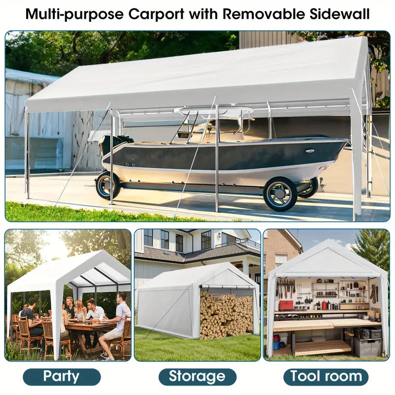 Upgraded Portable Carport with 4 Roll-up Doors fe1fb9cc-e9b0-4111-8847-6a1709885c83