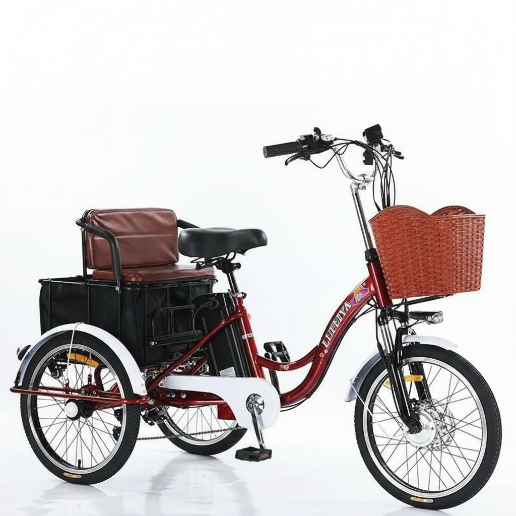 350W 48V Adult 3 Wheel Electric Tricycle, Cargo E-Bike with Basket, 20 Inch, 40km Range Red With Seat gemini-2.5-flash-image-preview_nano-banana__dear_usky_mujhe_nich_b1bc2c06-7308-48a7-99aa-a88fe592b128