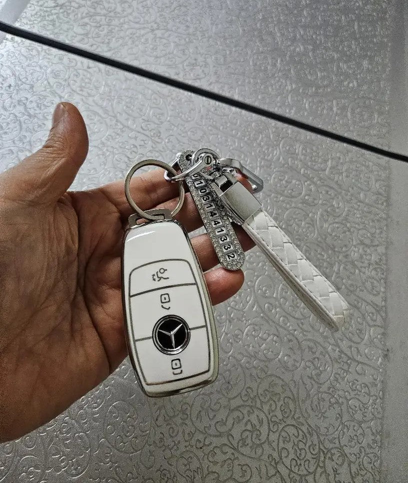 Key Case For Benz E C S GLC GLE GLA GLS E200 E400 E63 W213 S550 S560 C260 A200 Key Chain ll