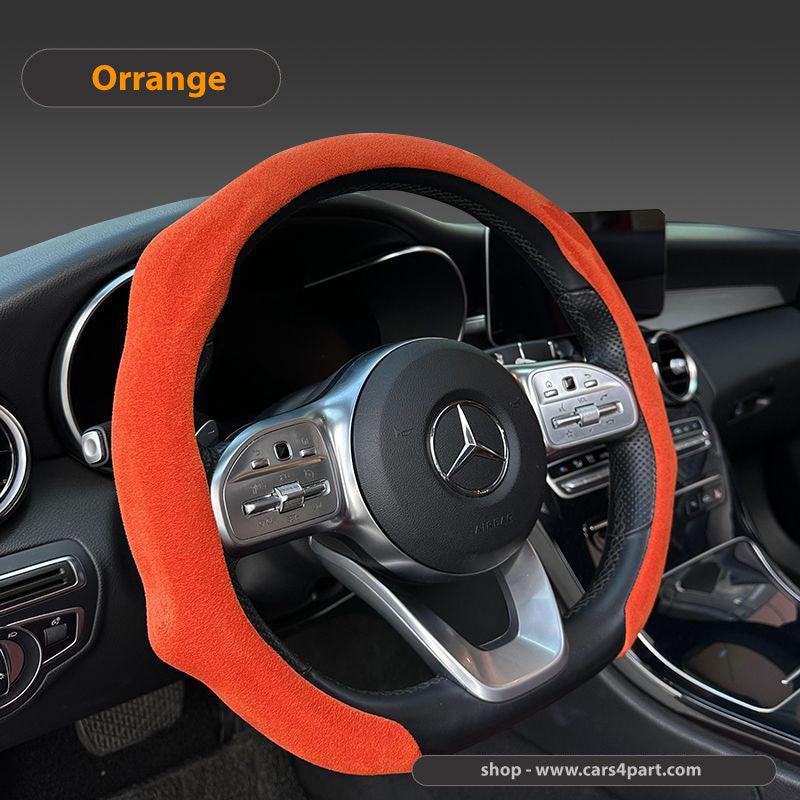 New High Quality Car Suede Steering Wheel Cover Universal Vibrant Orange 38cm new-high-quality-car-suede-steering-wheel-cover-universal-auto-parts-14