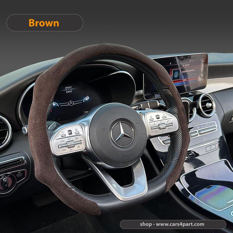 New High Quality Car Suede Steering Wheel Cover Universal Brown 38cm new-high-quality-car-suede-steering-wheel-cover-universal-auto-parts-16