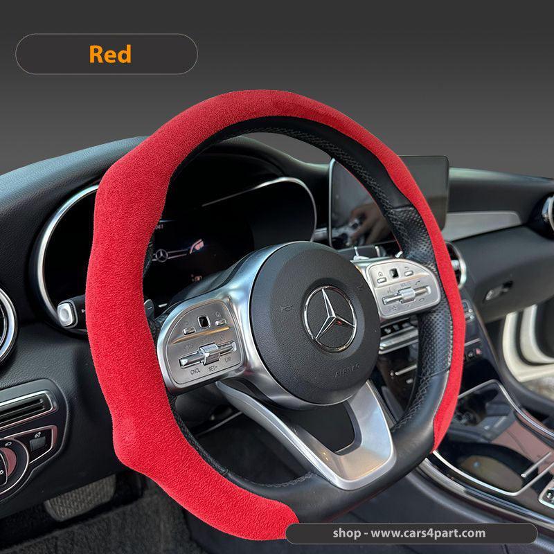 New High Quality Car Suede Steering Wheel Cover Universal Red 38cm new-high-quality-car-suede-steering-wheel-cover-universal-auto-parts-17