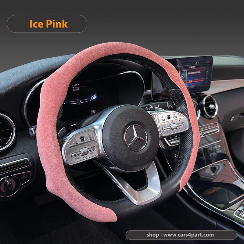 New High Quality Car Suede Steering Wheel Cover Universal Ice Pink 38cm new-high-quality-car-suede-steering-wheel-cover-universal-auto-parts-19