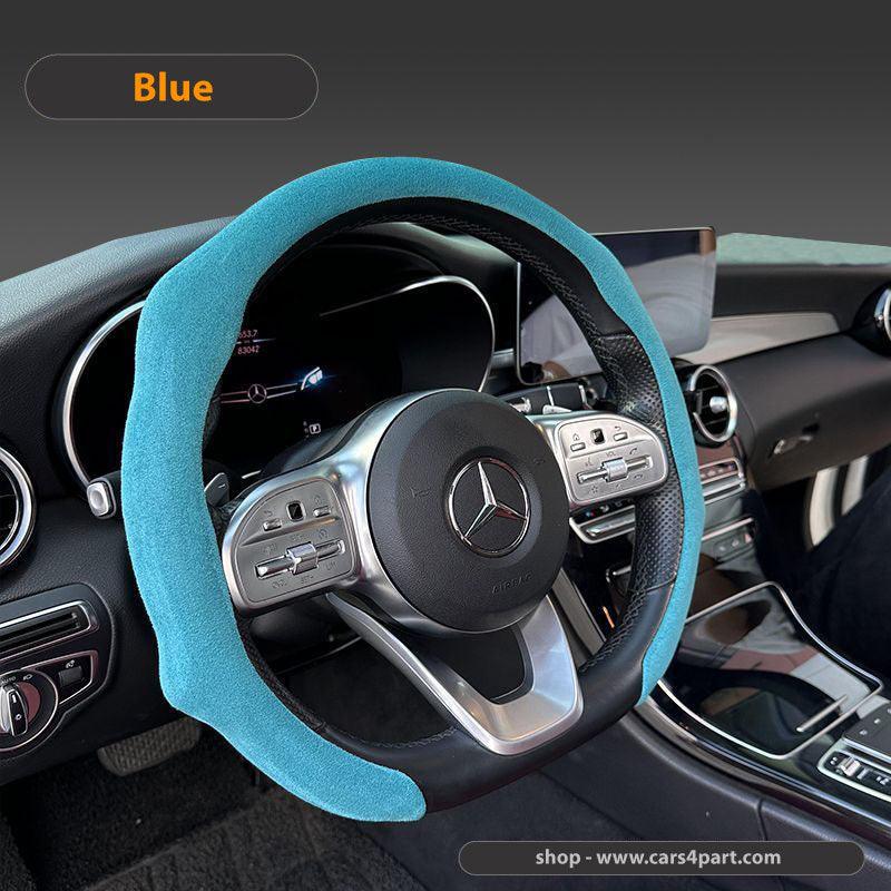 New High Quality Car Suede Steering Wheel Cover Universal Blue 38cm new-high-quality-car-suede-steering-wheel-cover-universal-auto-parts-21
