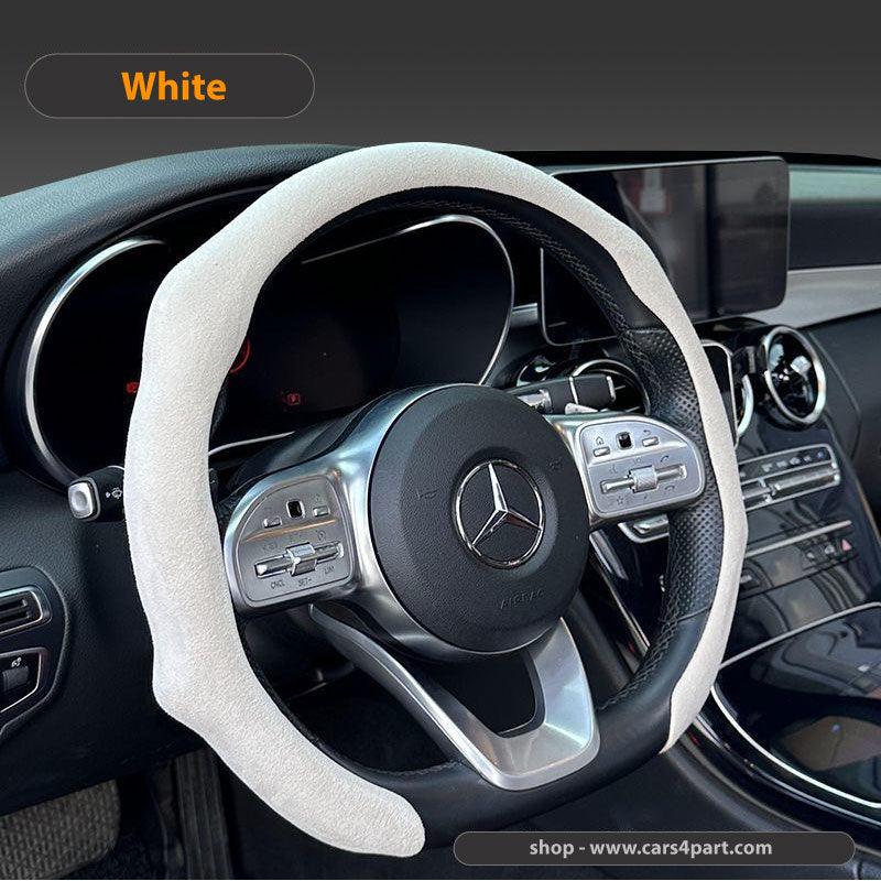 New High Quality Car Suede Steering Wheel Cover Universal Apricot White 38cm new-high-quality-car-suede-steering-wheel-cover-universal-auto-parts-22