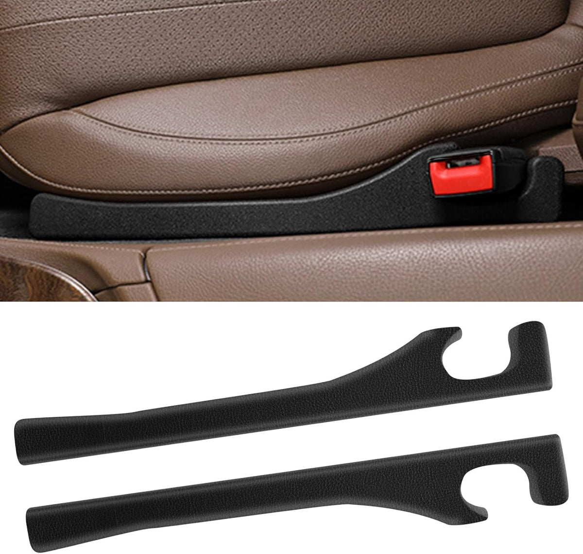 2-Pack Car Seat Gap Filler - Universal Fit PU Leather Crevice Blocker product_image_1