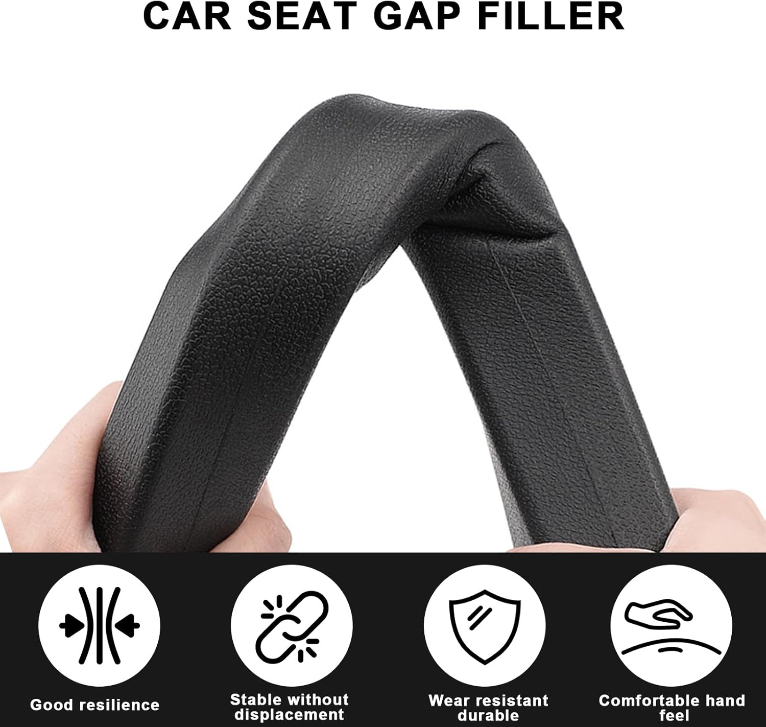2-Pack Car Seat Gap Filler - Universal Fit PU Leather Crevice Blocker product_image_3