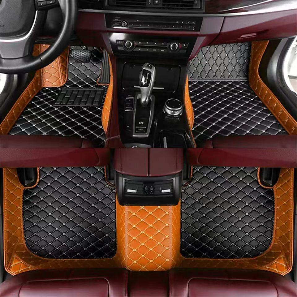 Single Layer Floor Mats Orange + Black 4 Seater single-layer-floor-mats-auto-parts-14
