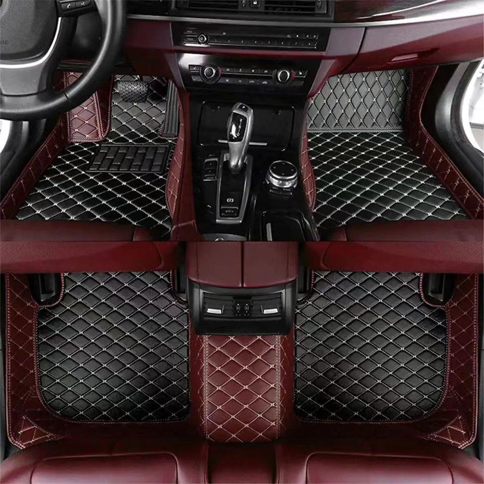 Single Layer Floor Mats Wine + Black 4 Seater single-layer-floor-mats-auto-parts-16