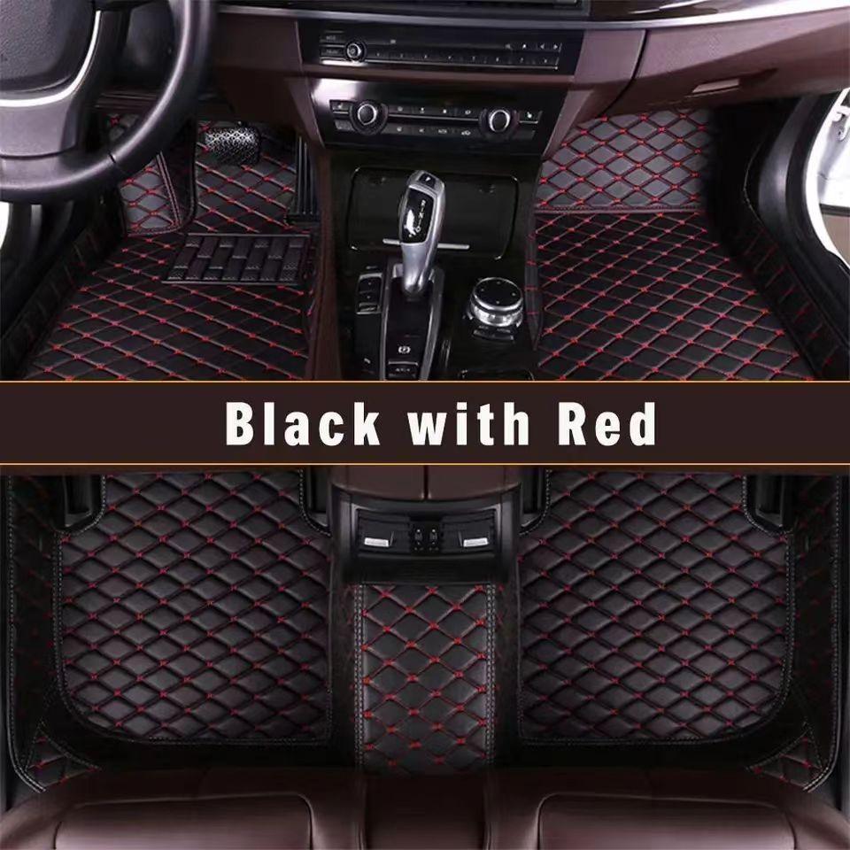 Single Layer Floor Mats Black With Red 4 Seater single-layer-floor-mats-auto-parts-3