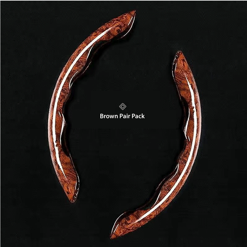 Steering Wheel Cover High-end Luxury Peach Wood Grain Steering Wheel Cover Brown (2 pieces) 36cm steering-wheel-cover-high-end-luxury-peach-wood-grain-steering-wheel-cover-auto-parts-10