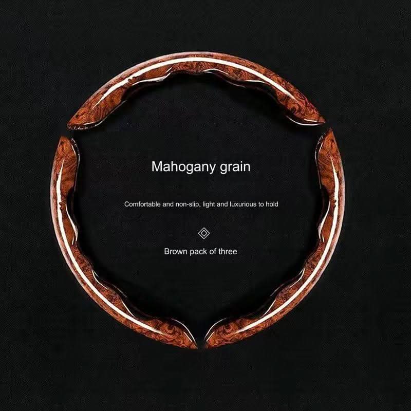 Steering Wheel Cover High-end Luxury Peach Wood Grain Steering Wheel Cover Brown (3 pieces) 36cm steering-wheel-cover-high-end-luxury-peach-wood-grain-steering-wheel-cover-auto-parts-15