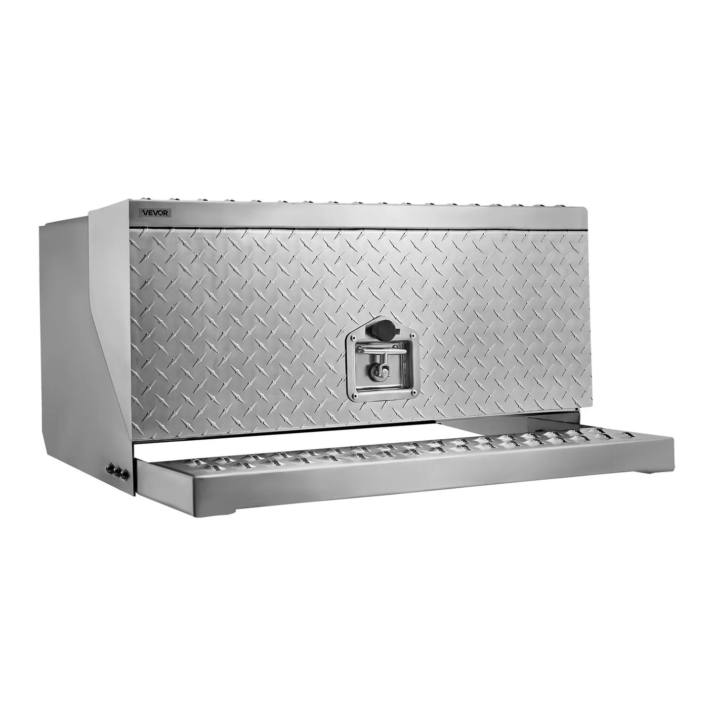 Semi-Truck Step Tool Box, 30" x 29.5" x 15.8" Heavy-Duty Aluminum Diamond Plate Toolbox, Waterproof Cab Entry Step Storage Box with T-Handle Lock & Keys for Flatbed, Crane, and Semi Trucks