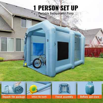 Inflatable Paint Booth, 13x10x9ft Inflatable Spray Booth, 950W High Powerful Blowers Spray Booth Tent us_CQ13109FT950WSOKVV1_original_img-v9_inflatable-paint-booth-f4