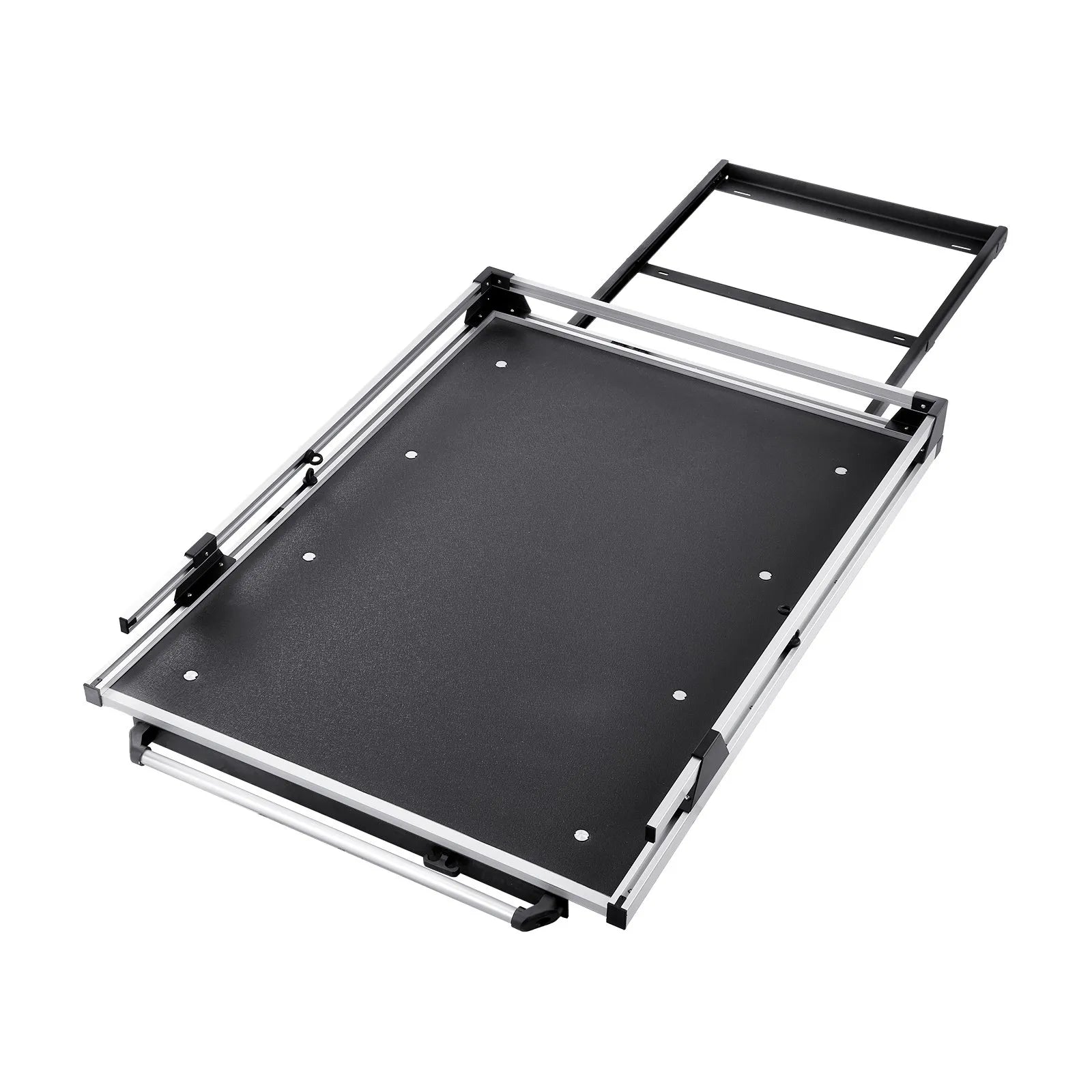 Sliding Truck Bed Organizer, 75 x 48 Inch Heavy-Duty Truck Bed Storage Drawer with 1000 lbs Capacity, 6 Movable Rings for Cargo Securing, 2-Position Slide-Out Tray for Pickup Trucks