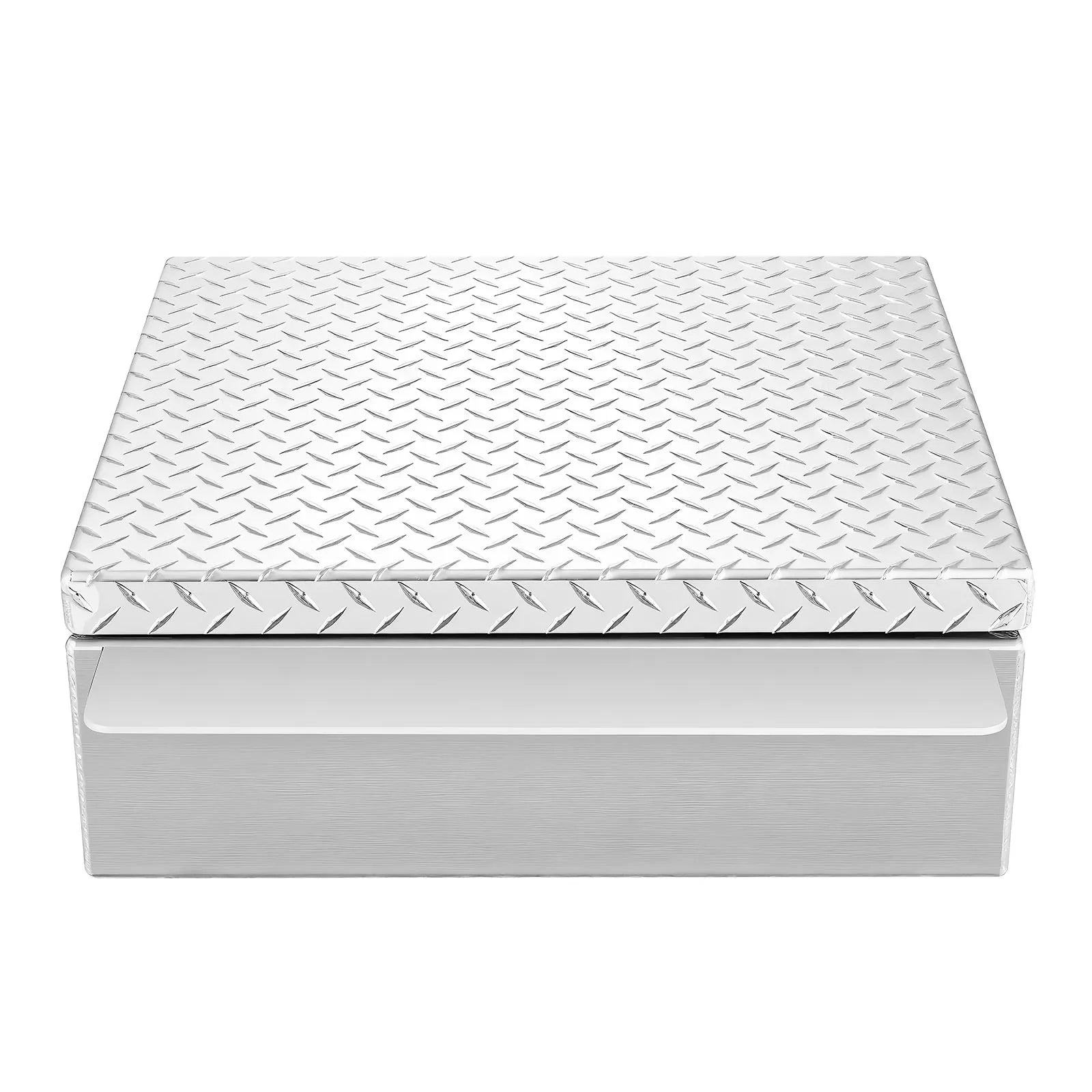 Truck Bed Tool Box, Heavy-Duty Aluminum Chest Toolbox with Diamond Plate, Storage Organizer Supports Up to 220 lbs, Ideal for Pickup Trucks, RVs, and Trailers, 30.3 x 24 x 9 in