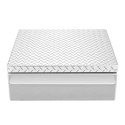 Truck Bed Tool Box, Heavy-Duty Aluminum Chest Toolbox with Diamond Plate, Storage Organizer Supports Up to 220 lbs, Ideal for Pickup Trucks, RVs, and Trailers, 30.3 x 24 x 9 in
