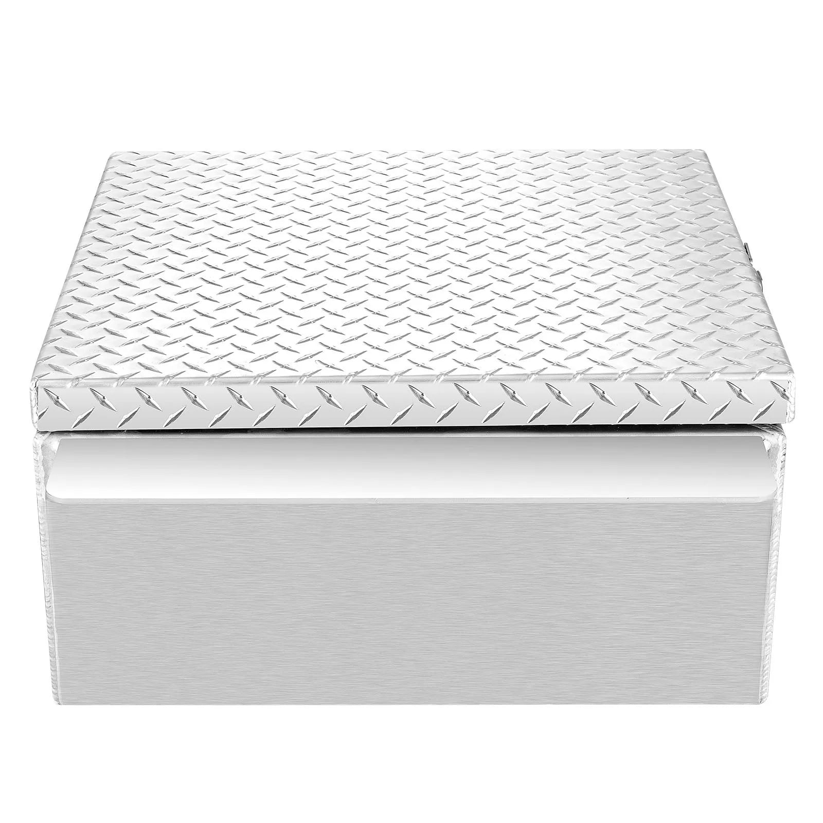 Truck Bed Tool Box, Heavy-Duty Aluminum Chest Toolbox with Diamond Plate, Storage Organizer Supports Up to 220 lbs, Ideal for Pickup Trucks, RVs, and Trailers, 30.3 x 24 x 12.2 in